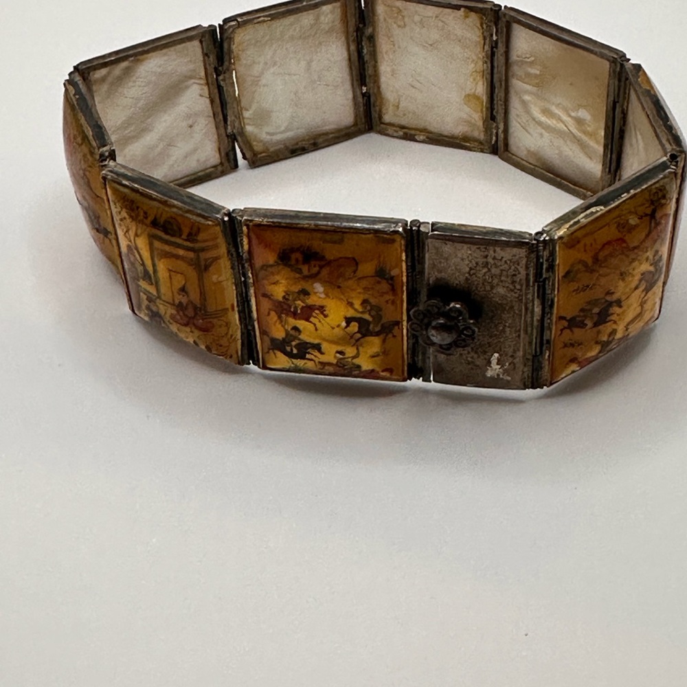 Antique Japanese 9 panel Mother of Pearl Bracelet